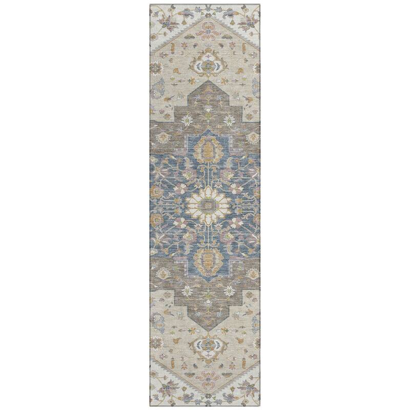 Machine Washable Indoor/ Outdoor Traditional Kolkata Chantille Rug