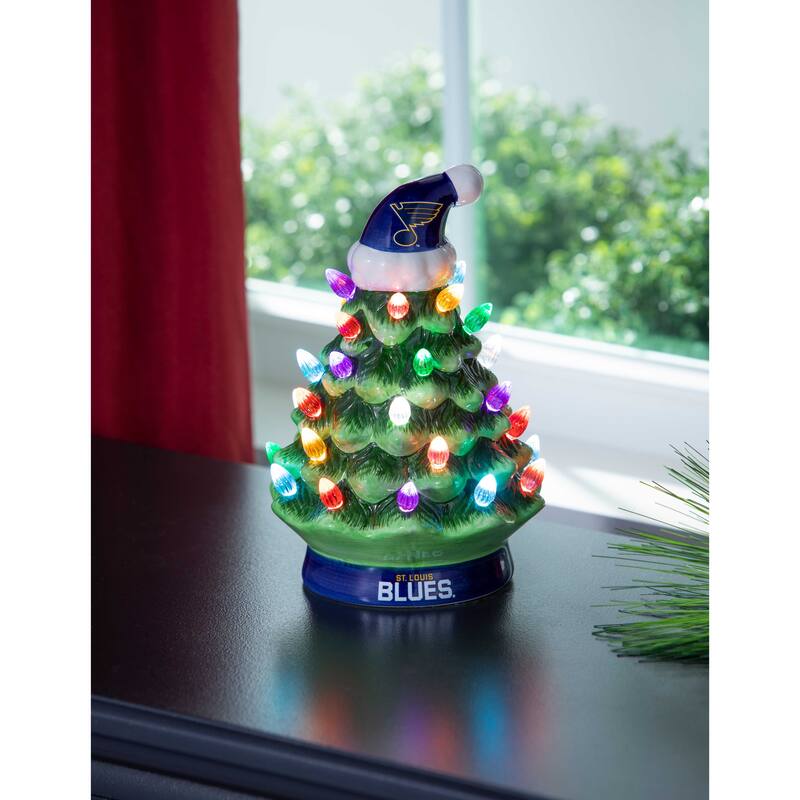 8" LED Ceramic Tabletop Christmas Tree, St Louis Blues