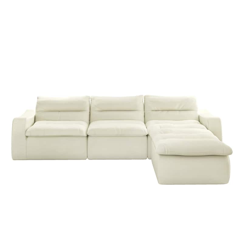 Ultra Comfy Lazy Beanbag Sofa, Modular L-Shape Compact Combined Seat