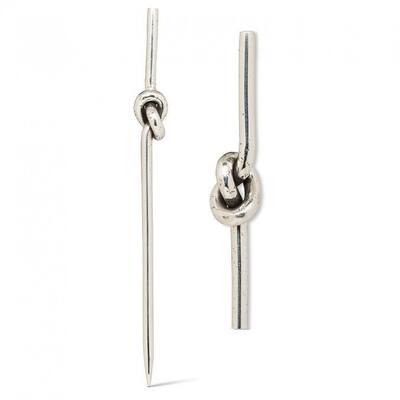 Set Of 12 Silver Knot Cocktail Pick
