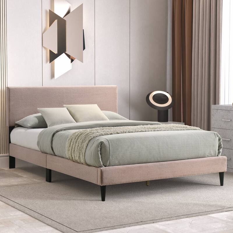 Bayson Wood Frame Queen Platform Bed With Headboard