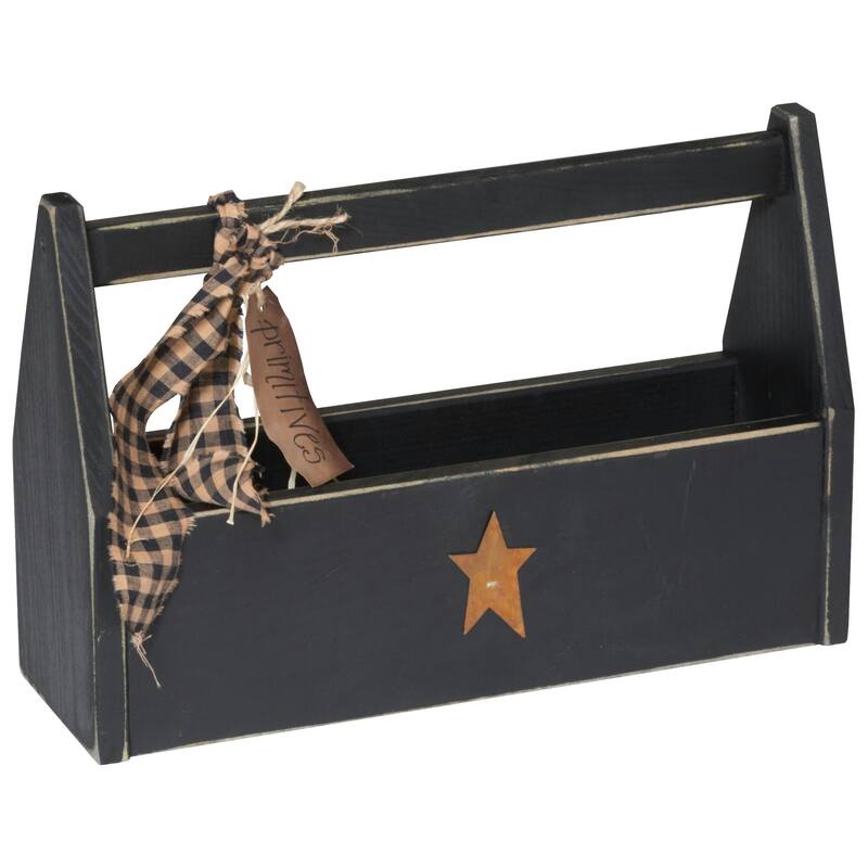 Farmhouse Decorative Tool Tote - Black