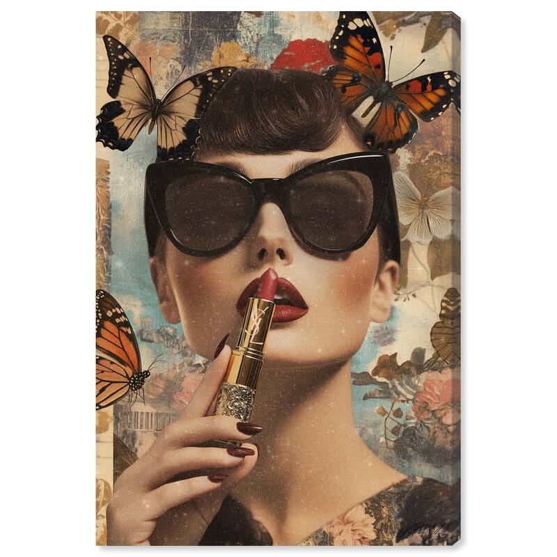 Iconic Lady Butterfly Collage II Canvas by Art Remedy, Gallery Wrapped - 36" x 54"