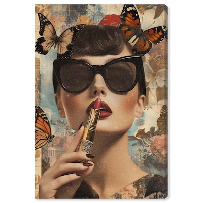 Iconic Lady Butterfly Collage II Canvas by Art Remedy, Gallery Wrapped
