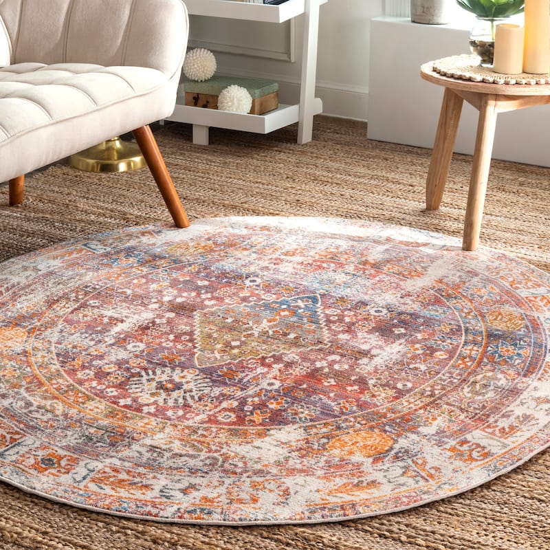 Nuloom Farley Medallion Fringe Area Rug
