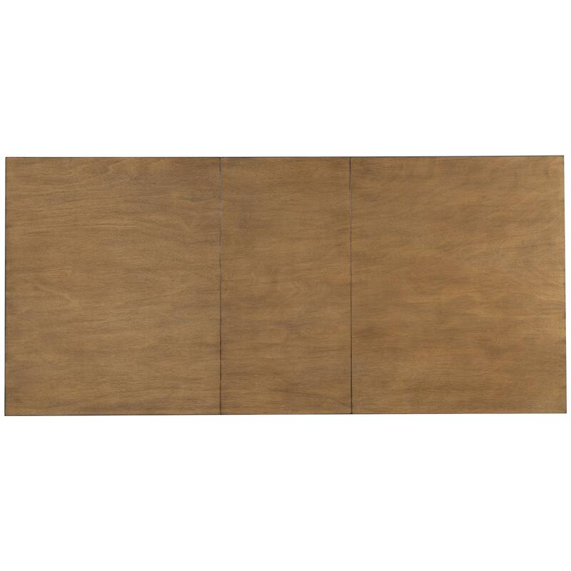 6-Piece Extendable Dining Set with Removable Leaf, Wood Kitchen Table Set with Bench and 4 Upholstered Chairs