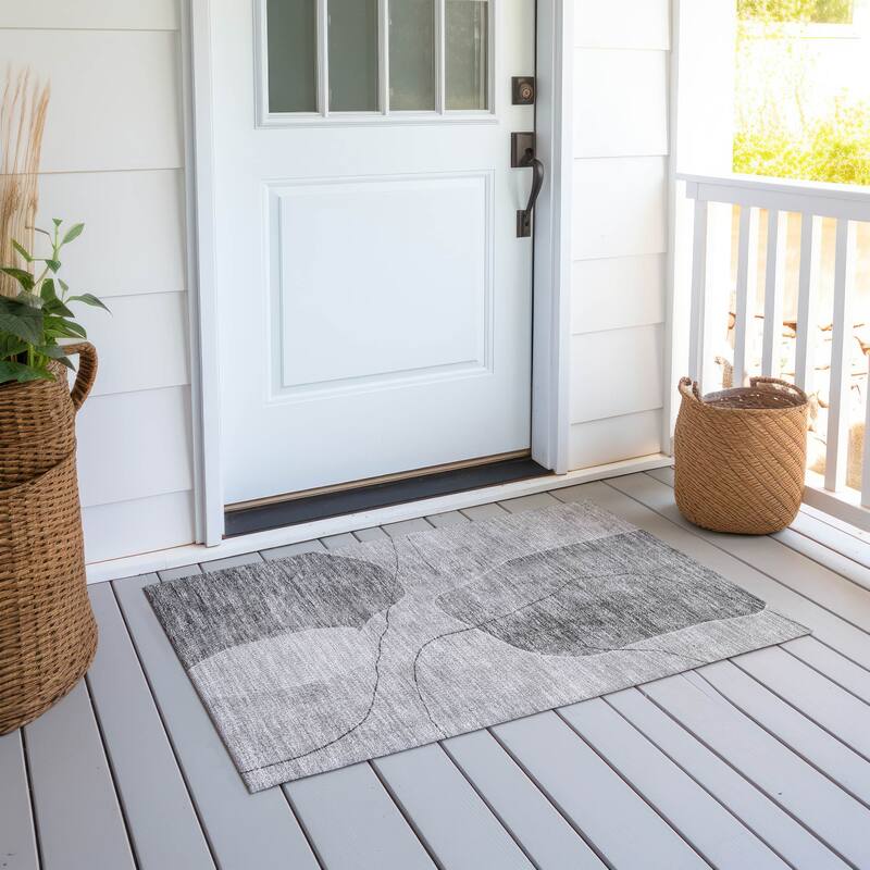 Machine Washable Indoor/ Outdoor Chantille Abstract Contemporary Rug