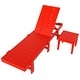 preview thumbnail 13 of 113, Shoreside Modern Poly Eco-Friendly All Weather Reclining Chaise Lounge With Wheels and Side Table (2-Piece Set)
