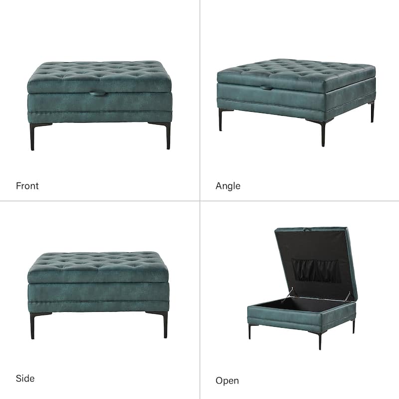 Ipiutak Modern 2 - Piece Upholstered Button-tufted Sectional with Storage Ottoman