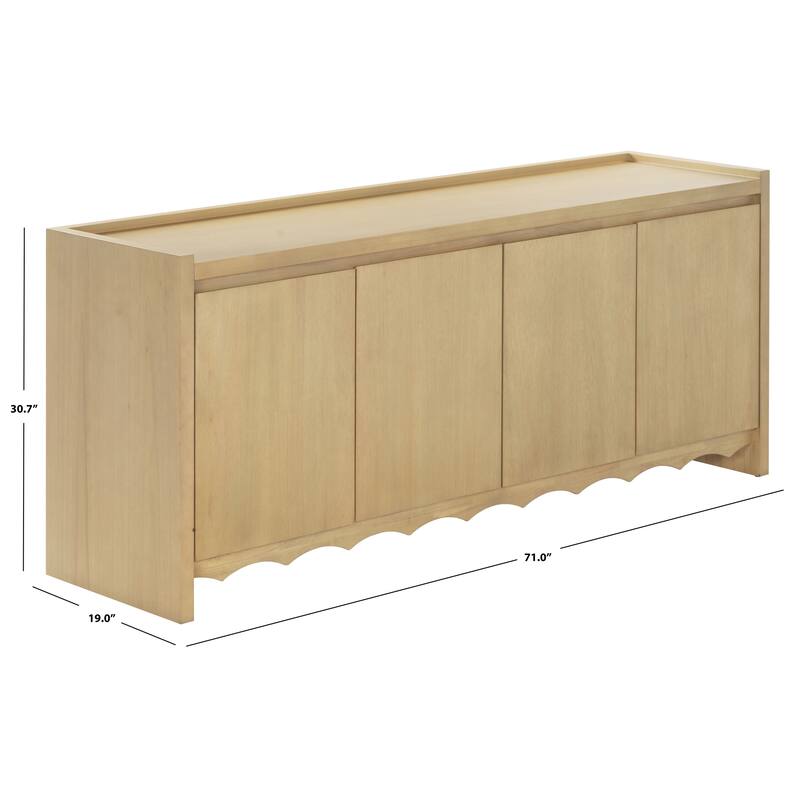 SAFAVIEH Couture Rhylee 4-Door Wood Sideboard - 71"W x 19"D x 31"H