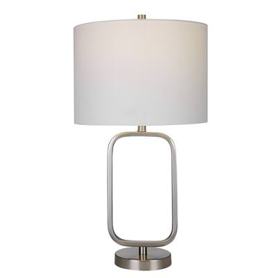 Brushed Nickel Metal 1-light Table Lamp