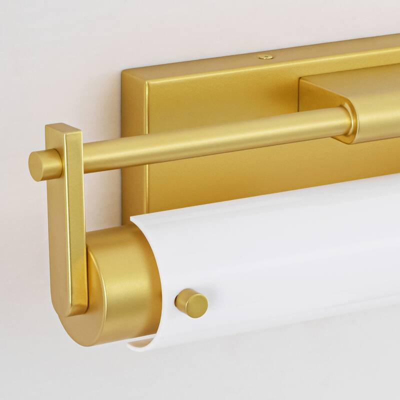 2-Light Modern Transitional Gold Acrylic Vanity Wall Sconce for Bathroom & Bedroom - 1 Light