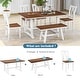 Wood Dining Table Set, 6-Piece Kitchen Set w/Long Bench&4 Chairs,White ...