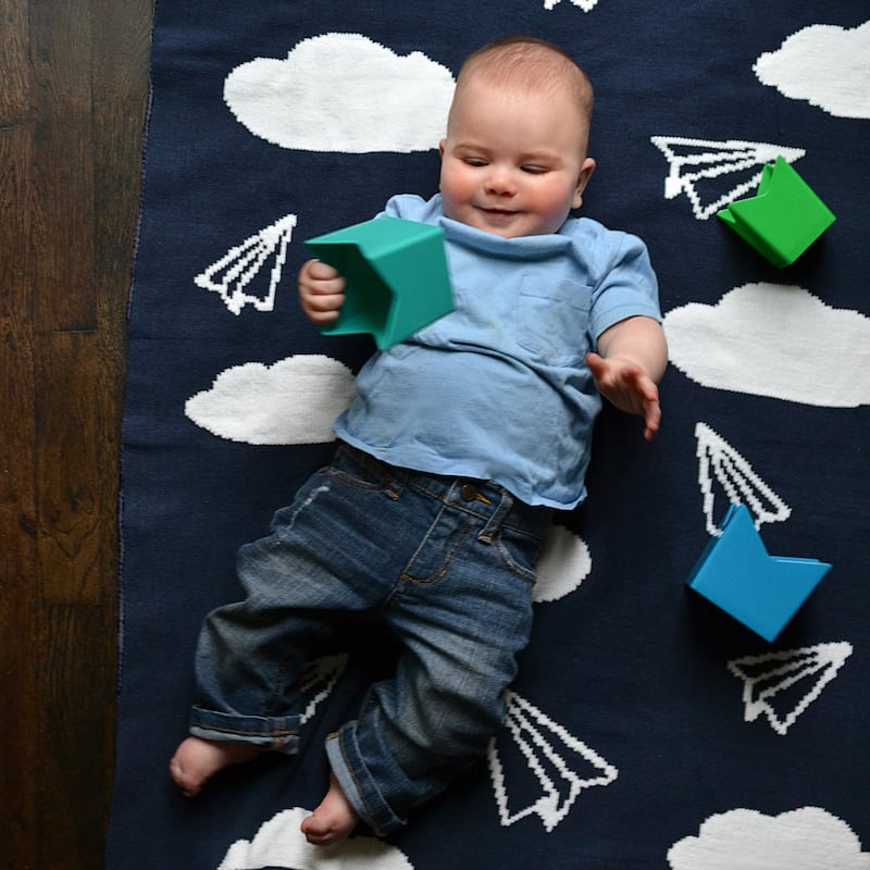 Hello Spud Chenille Paper Airplanes Blanket - 40"x30"