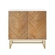 preview thumbnail 15 of 85, Nathan James Enloe Rustic Doors Metal Base Free Standing Modern Storage Cabinet for Entryway