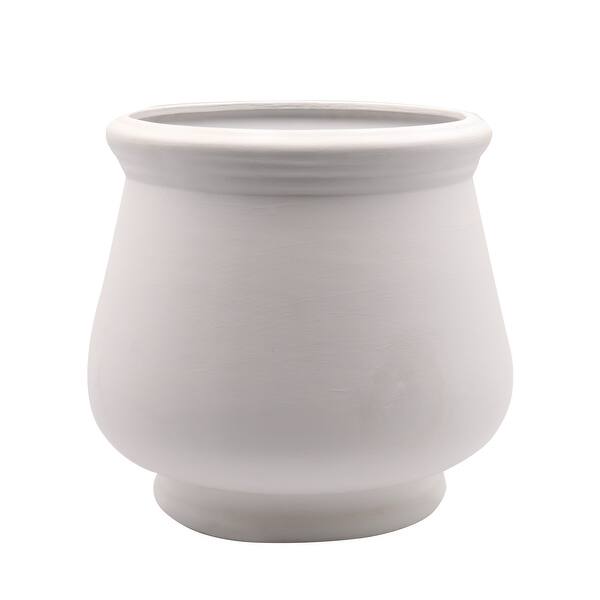 16 in. White Collection Ceramic Pot Planter - Bed Bath & Beyond - 38377949