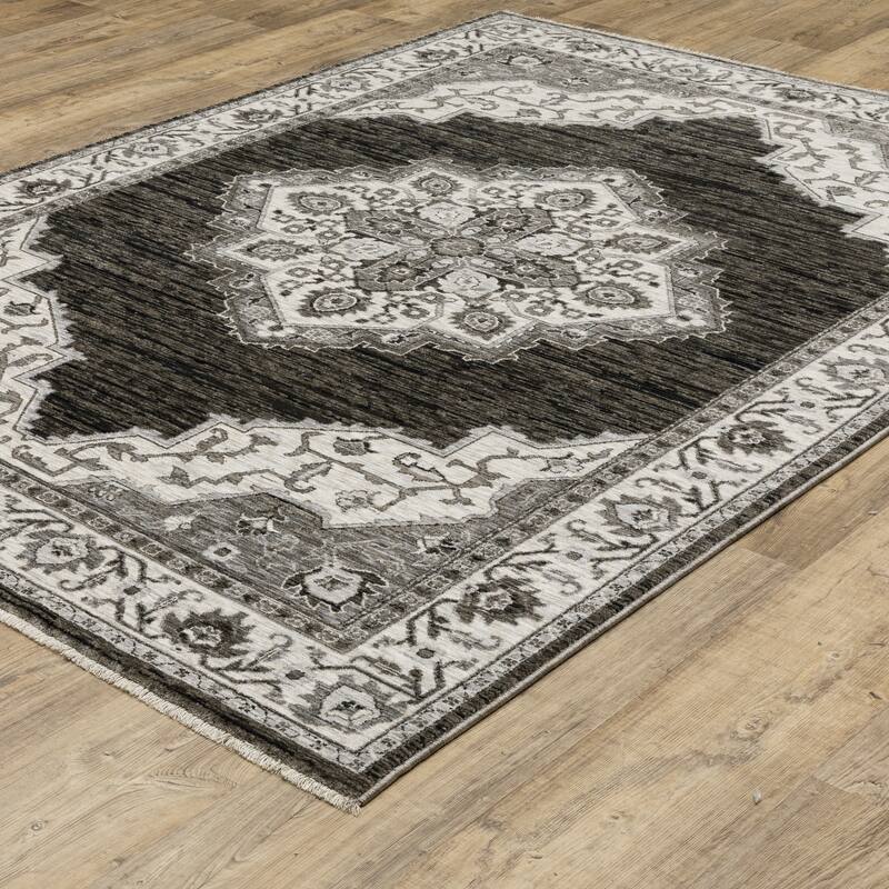 Style Haven Cadiz Center Medallion Fringe-Edge Area Rug