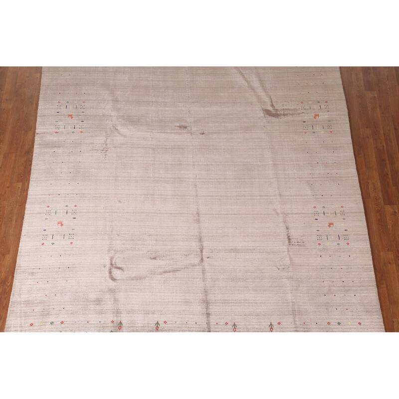 Gabbeh Oriental Area Rug Handmade Tribal Bedroom Silk Carpet - 7'9"x 9'7"