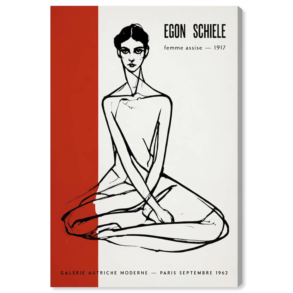 Schiele's Red and White Canvas by Art Remedy, Gallery Wrapped