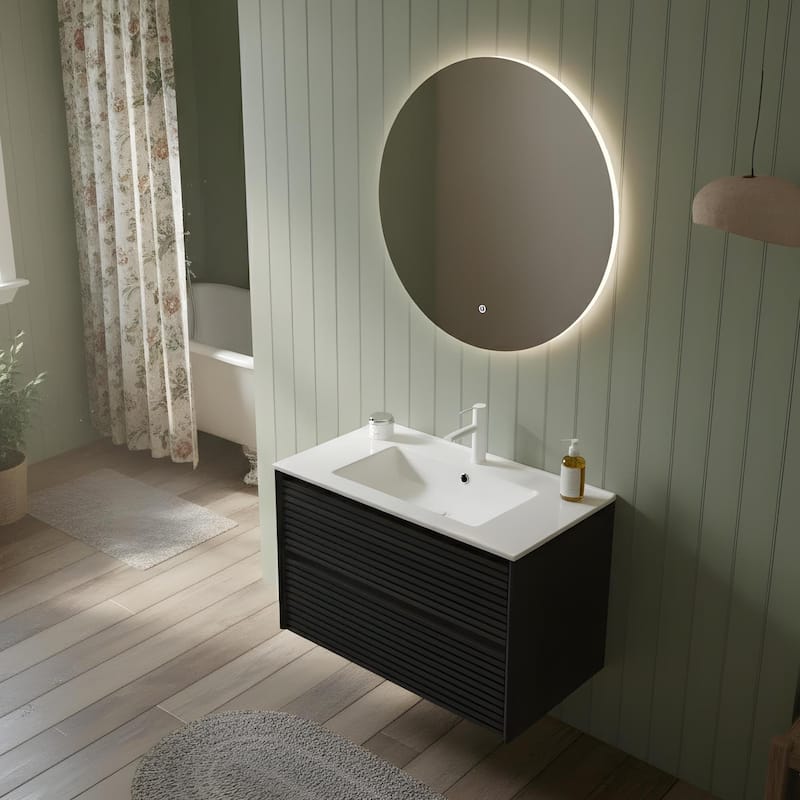 Modern Wall Mounted Bathroom Vanity with Sink