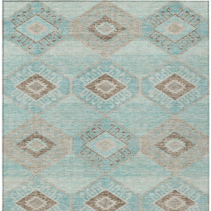 HomeRoots Aztec Transitional Rectangle Outdoor Rug