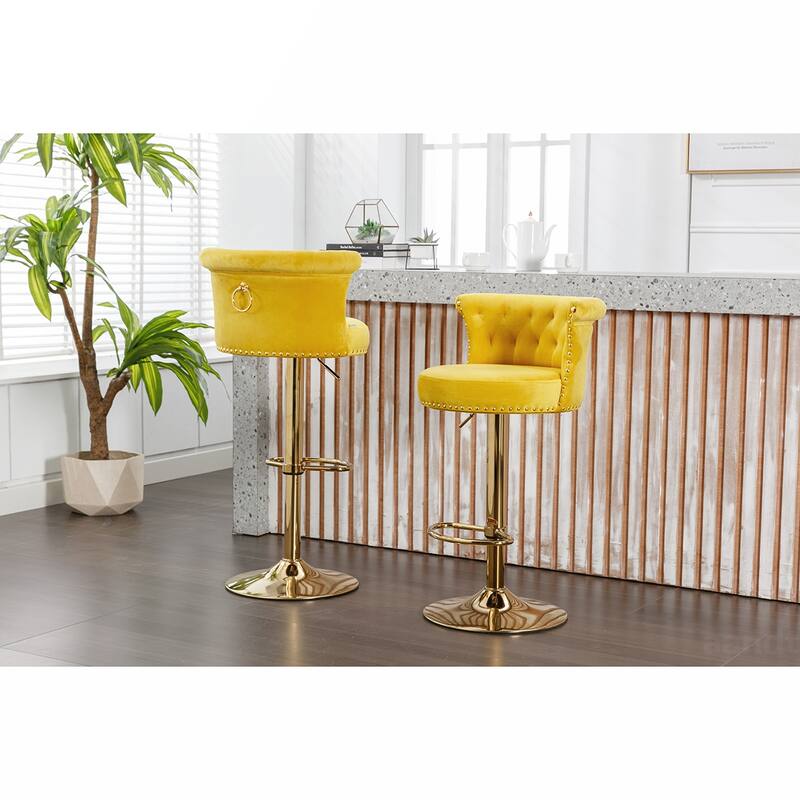 2PCS Swivel Counter Height Bar Stools
