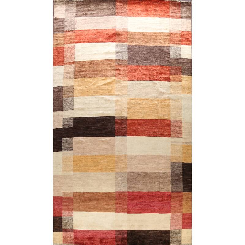 Geometric Gabbeh Kashkoli Oriental Area Rug Wool Handmade Carpet - 12'1" x 18'4"