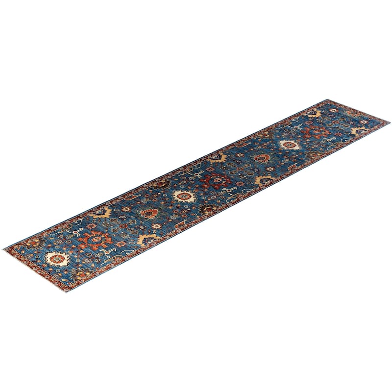 Serapi One-of-a-Kind Hand-Knotted Runner Rug - Blue, 2' 8" x 13' 8" - 2' 8" x 13' 8"