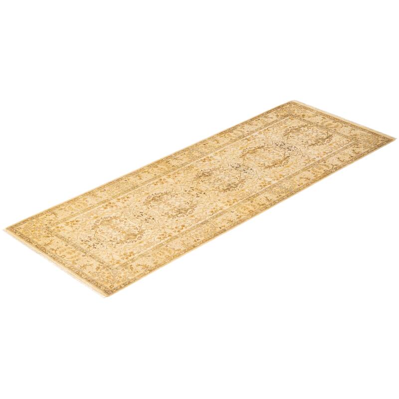 Overton Handknotted Wool Traditional Oriental Ivory Runner