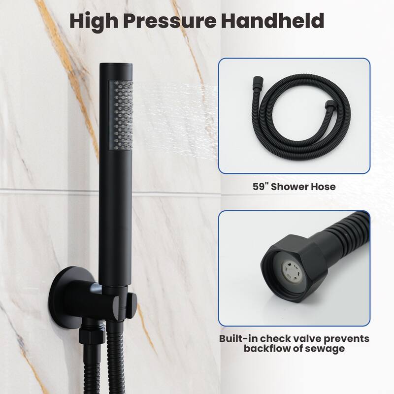 2-Spray 10-in Wall Mounted Fixed and Handheld Shower Head Set
