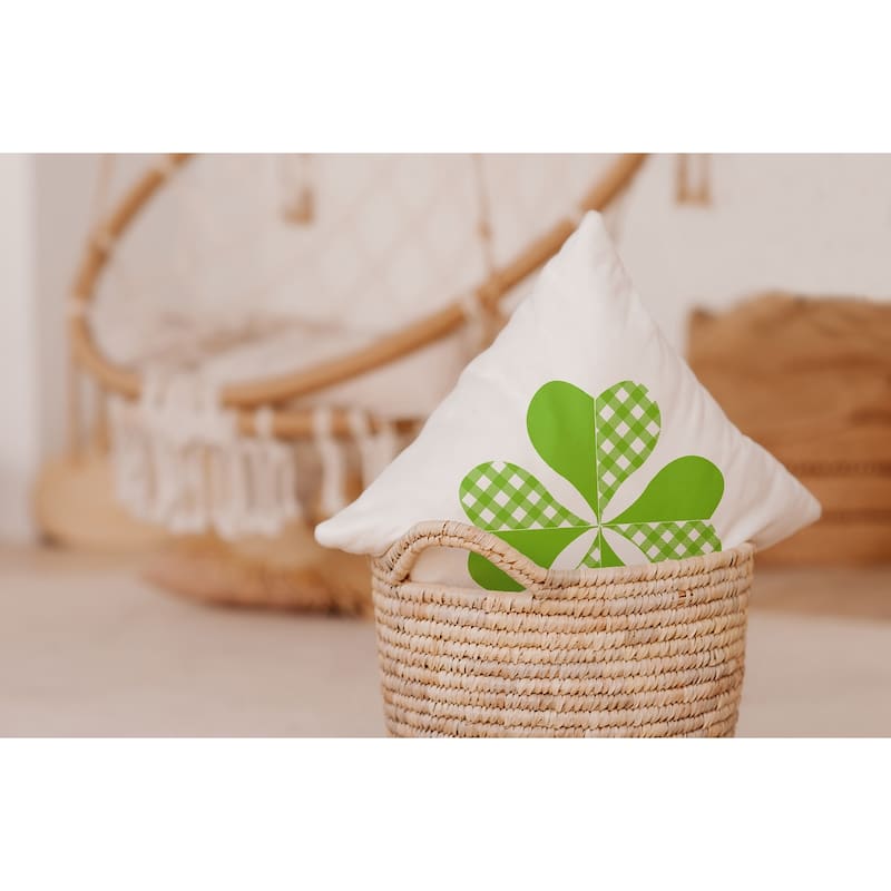 Checkered Clover Accent Pillow