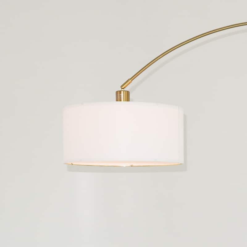 Radiant Harmony Arch Brass Floor Lamp - White
