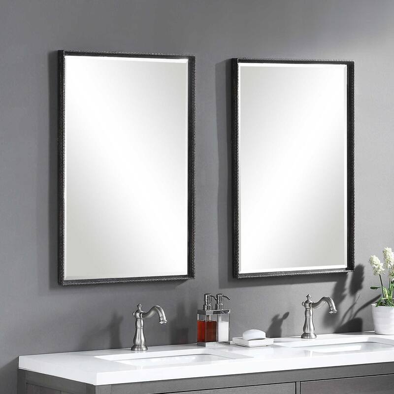 Uttermost Callan 31" x 21" Rectangular Rustic Industrial Vanity - Distressed Rustic Bronze