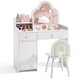 preview thumbnail 5 of 29, Costway Kids Vanity Table and Chair Set with Cloud-shaped Mirror Open - See Details