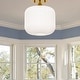preview thumbnail 13 of 16, River of Goods Ignace Brushed Gold Metal 10.25-Inch Ceiling Light with Frosted White Glass Globe Shade