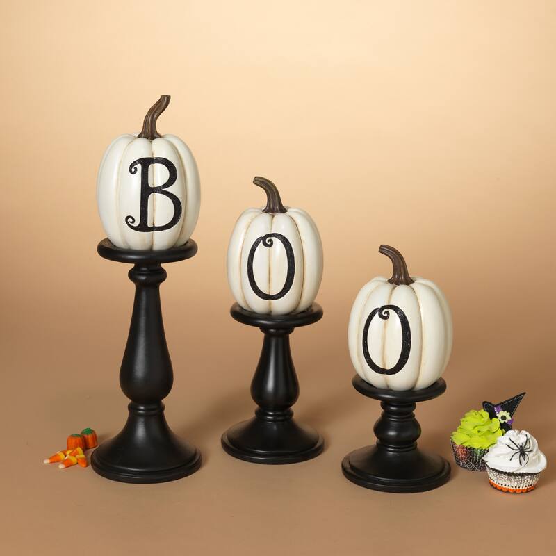 Set of 3 Pumpkin Candlesticks On Sale Bed Bath & Beyond 37906897
