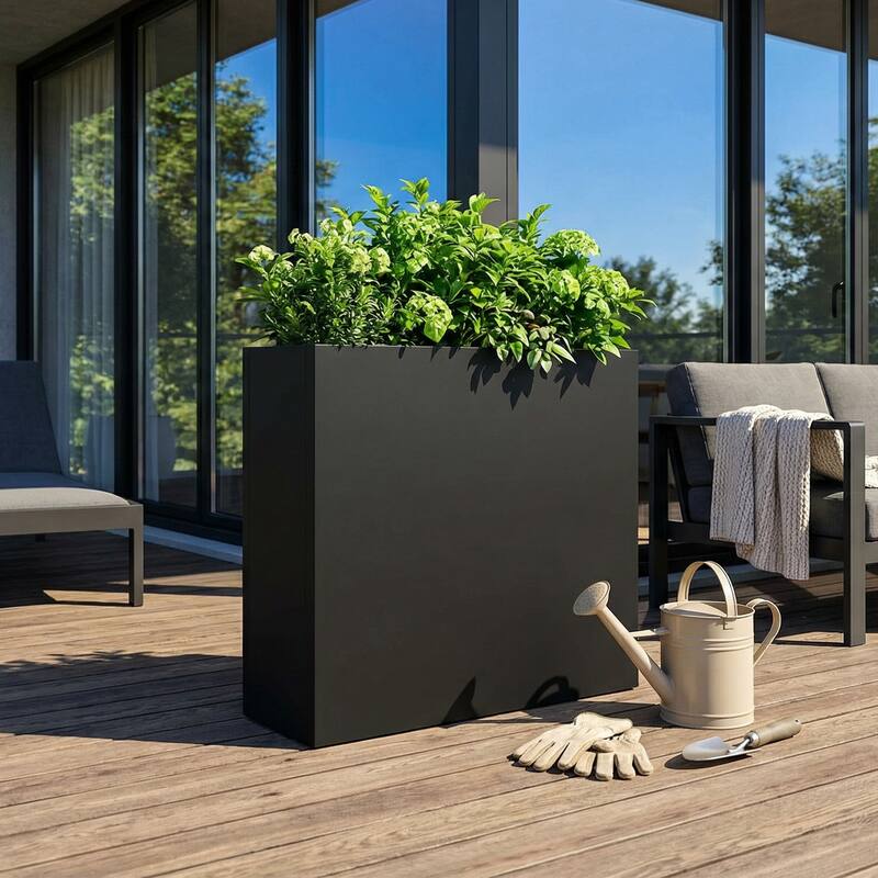 Metal Planters for Outdoor Plants Planter Box - Black-1PC - 24"x24"