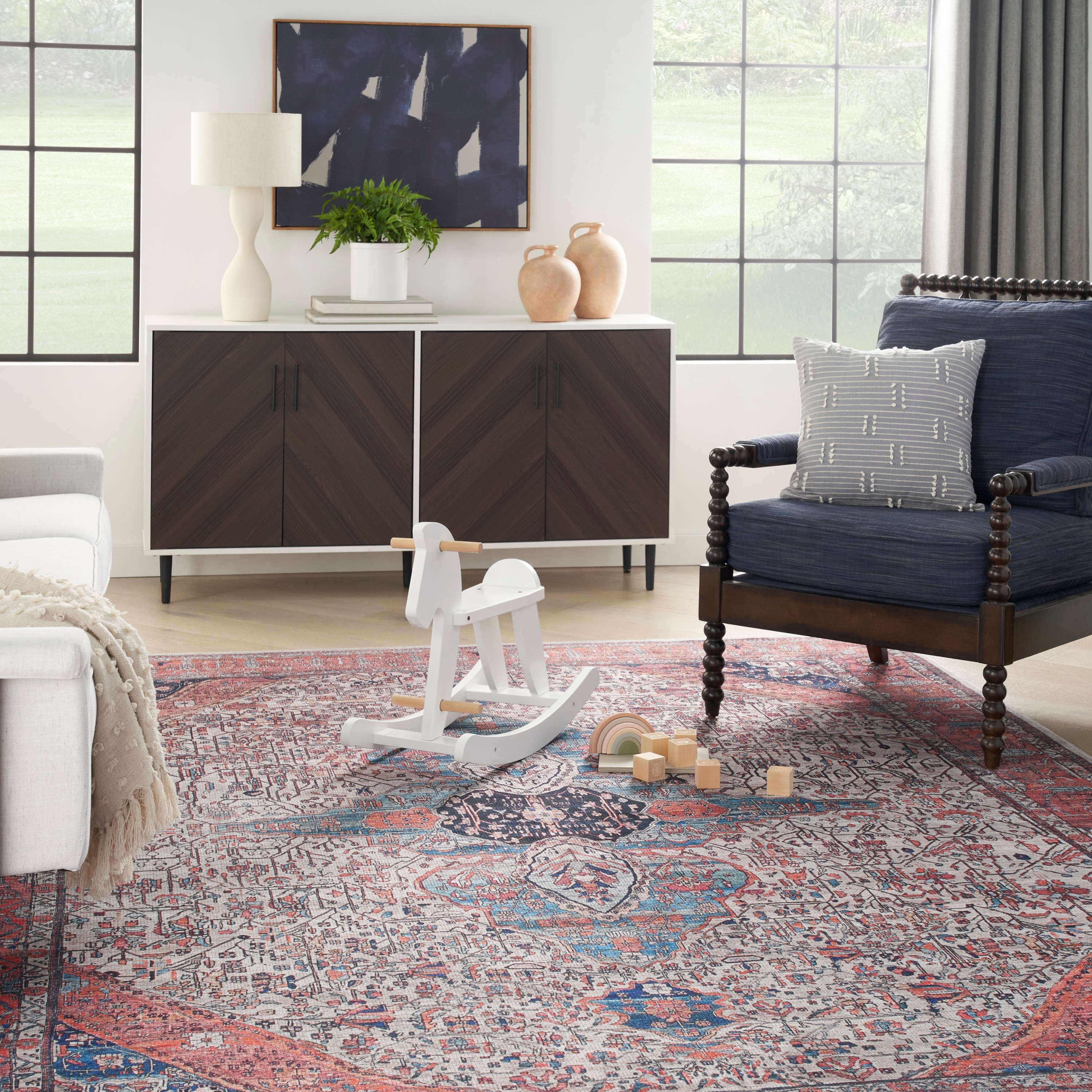 Brilliance Machine Washable Persian Vintage Area Rug
