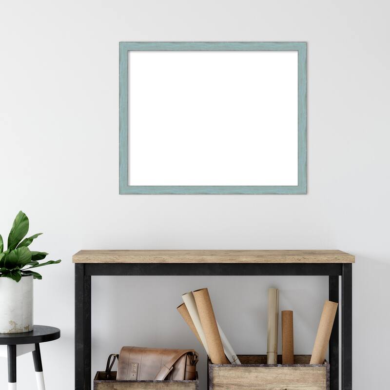 Amanti Art Sky Blue Rustic Framed Dry Erase Magnetic Board
