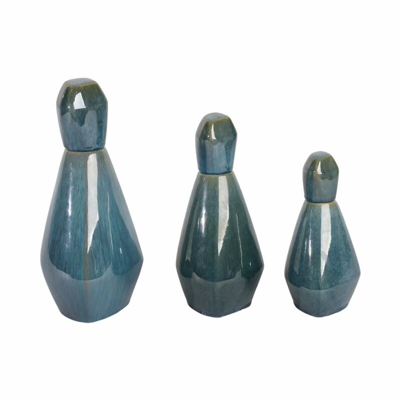 Stoneware Decorative Vases Contemporary Minimalist Sleek (Set of 3)