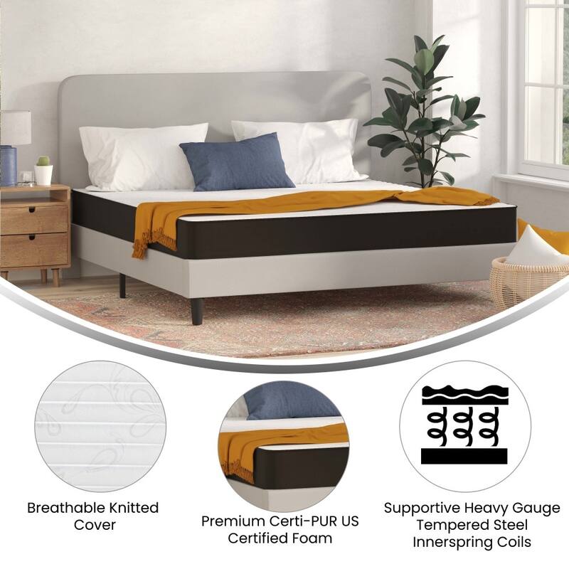 Medium Tight Top Innerspring Hybrid Mattress - Gray