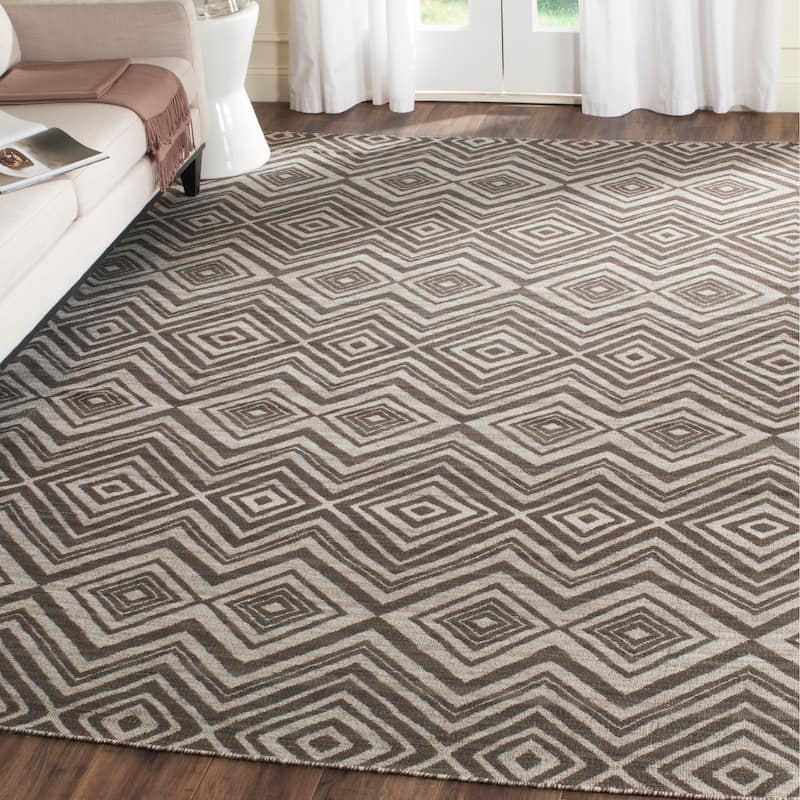 SAFAVIEH Handmade Flatweave Kilim Aviana Wool Rug - 8' x 10' - Grey/Light Grey