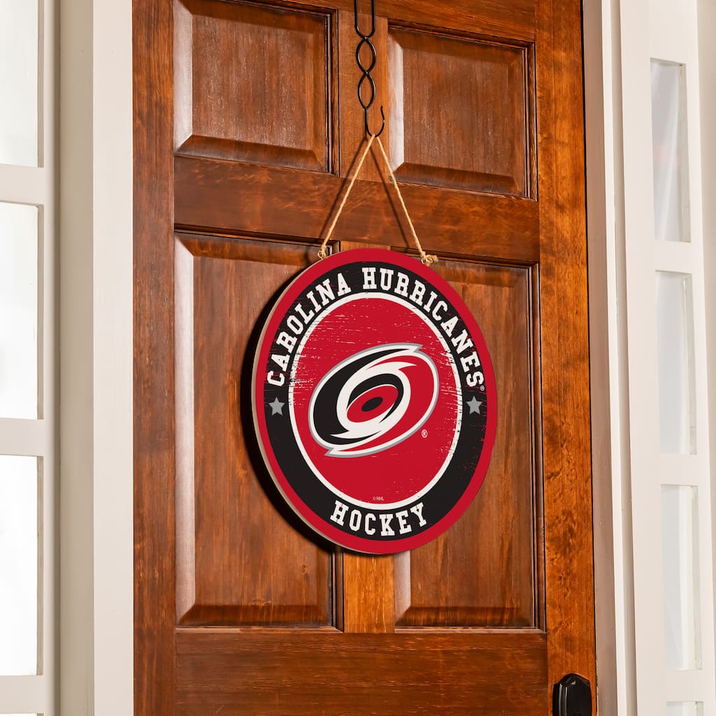 Carolina Hurricanes Wooden Door Decor Wall Sign - Multi-Color