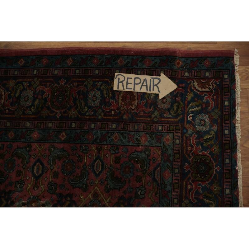 Hand Knotted Oriental 100% Wool Carpet Traditional Floral Pink Mahal Area Rug - 10' 11'' X 8' 9''