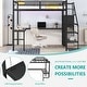preview thumbnail 8 of 15, Artsy Full Size Metal Loft Bed with L-shaped Desk and USB, Wardrobe and Adjustable Shelf, with LED for Kids Teens Adults, Black