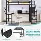 preview thumbnail 7 of 7, Black Full Size Metal Loft Bed with Wardrobe, Desk, Charging Station, LED, Storage Staircase