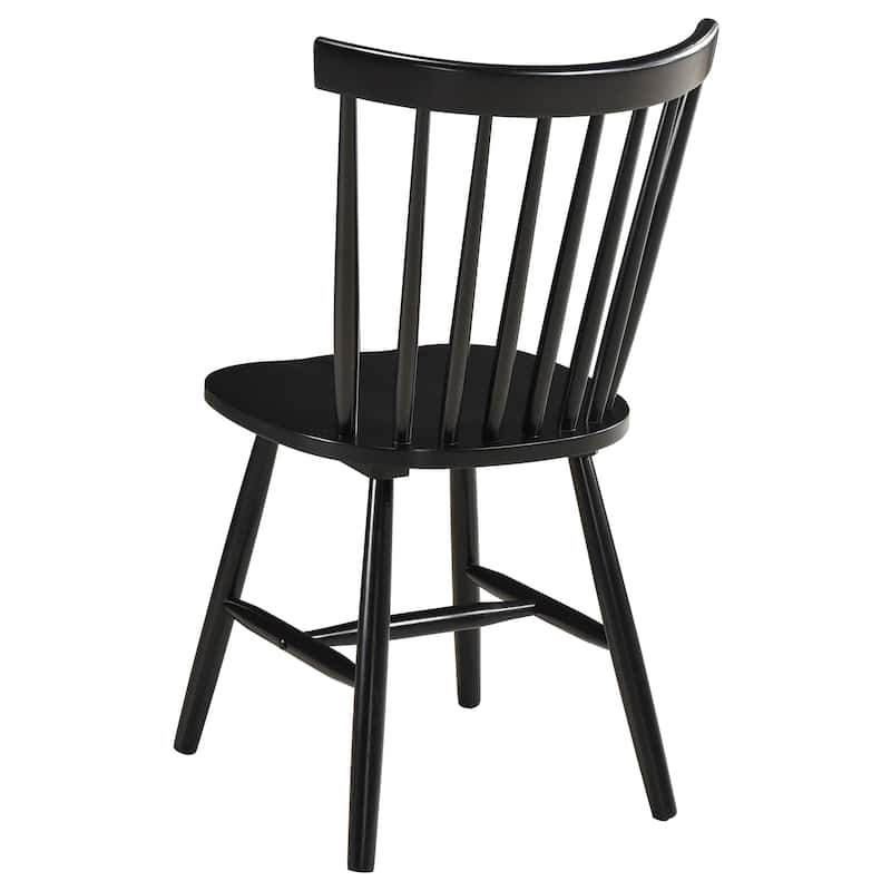 Hollyoak Black Windsor Wood Dining Side Chair (Set of 2)
