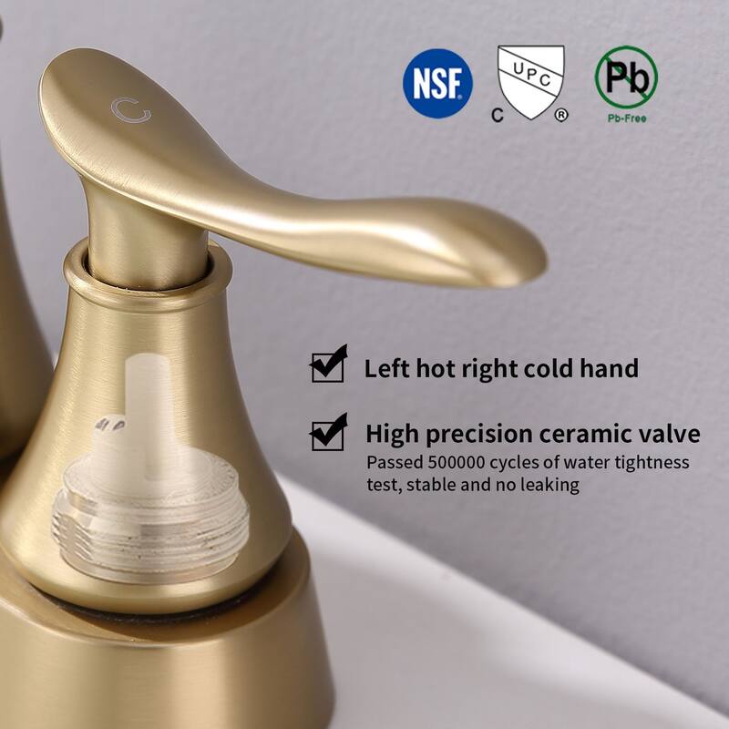 2 Handle 360 Degree Swivel Bathroom Vanity Sink Faucet with Pop Up Drain and Supply Hose, Aerator, Anti Scratch, Anti Rust