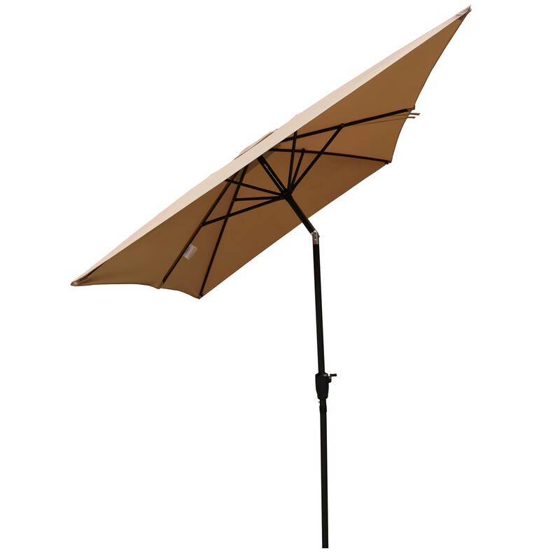 Brown 6 x 9 ft Outdoor Waterproof Rectangular Patio Umbrella with Crank