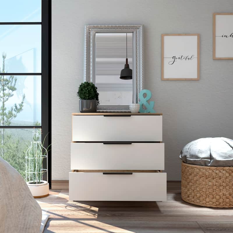 TUHOME Kaia 27-inch Wide Contemporary 3 Drawer Dresser